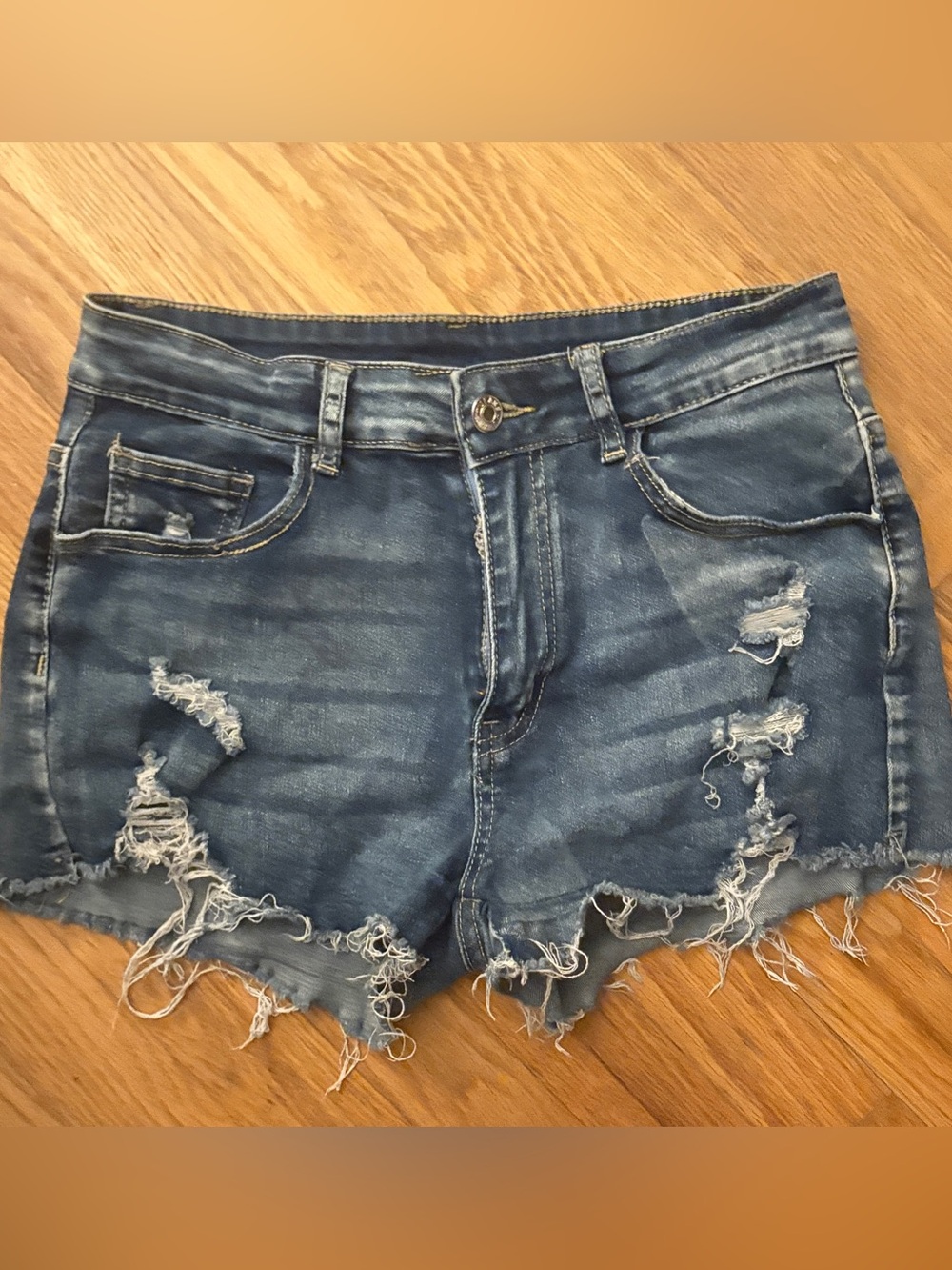 Distressed Denim Shorts